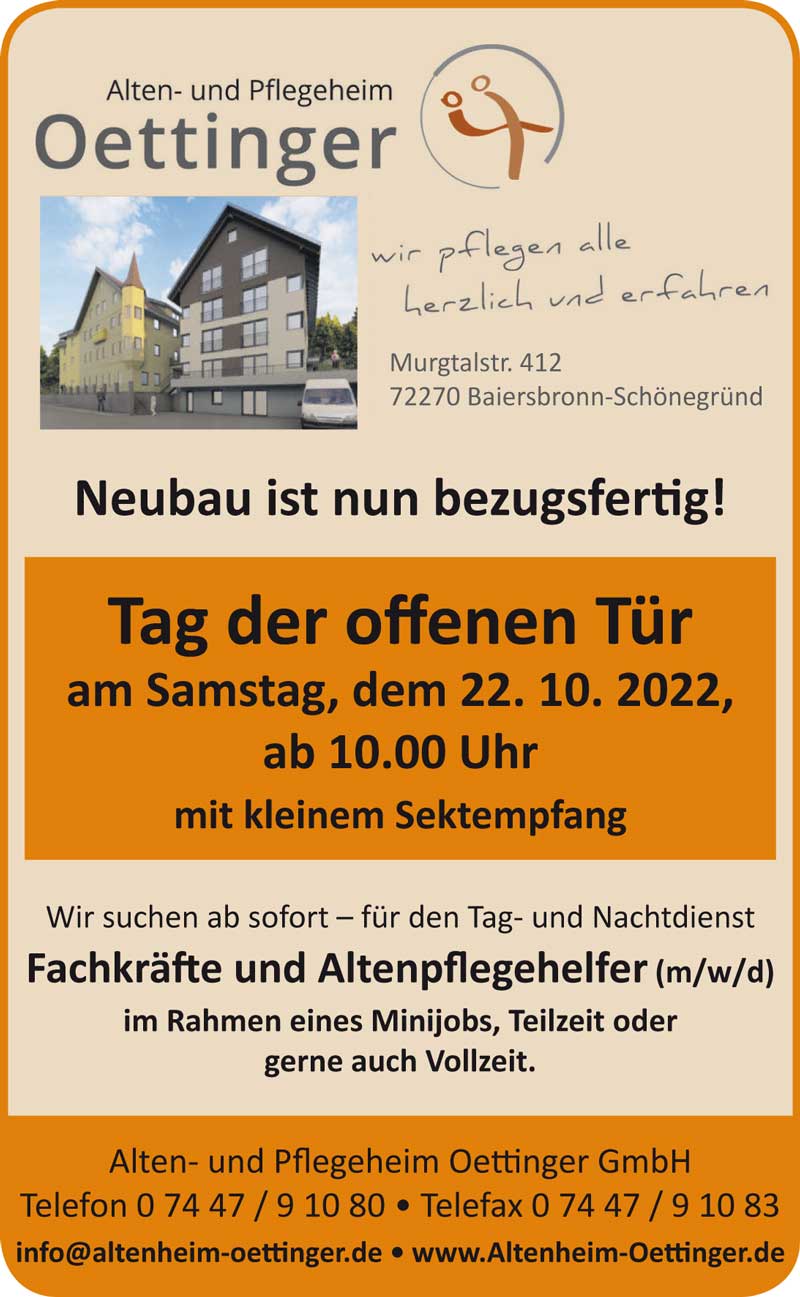 Alten- und Pflegeheim Oettinger GmbH - Tag der offenen Tür 22.10.2022